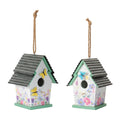 Floral And Butterfly Bird House Set Of 2