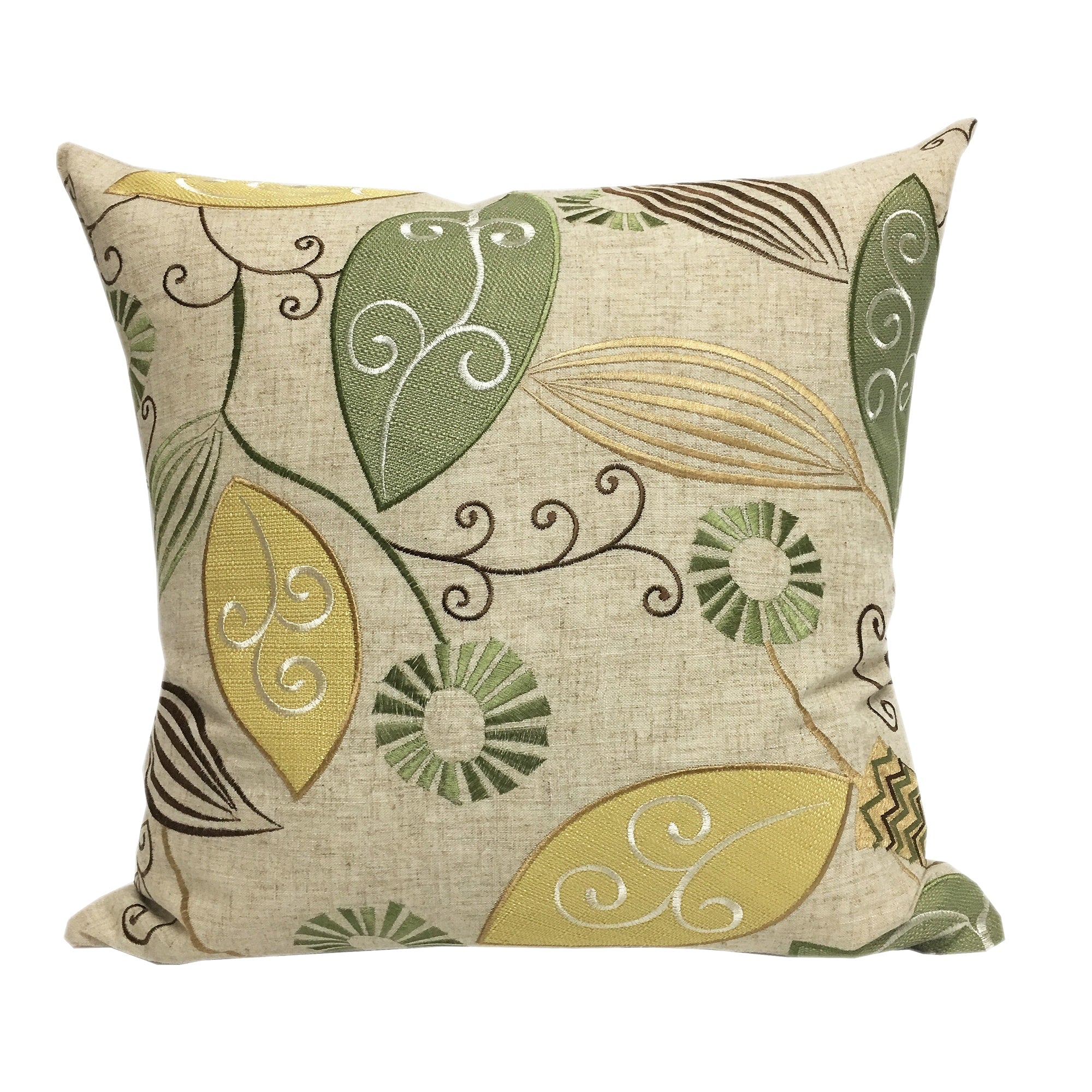 Olevia Cotton Floral Leaf Embroidered Throw Pillow By Home Accent Pillows