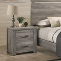 Floren Contemporary Weathered Gray Wood Two Drawer Nightstand