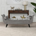 Florence 65 Tufted Entryway Bench W 2 Bolster Pillows
