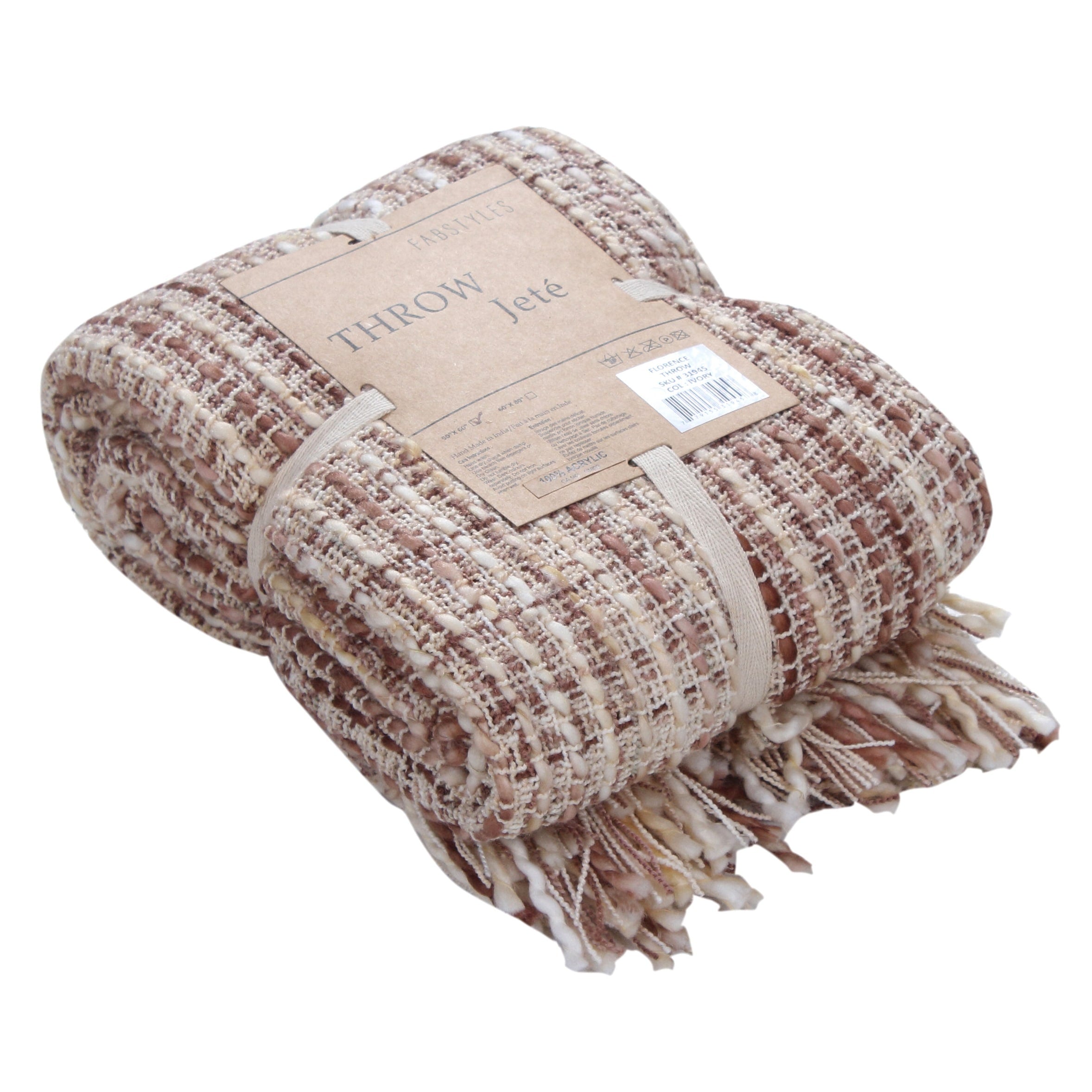 Florence Luxury Throw Blanket 50X60 Soft Cozy Throw For Sofa And Bed.