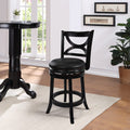 Florence Solid Hardwood Black 24 Inch Plush Seat Swivel Stool