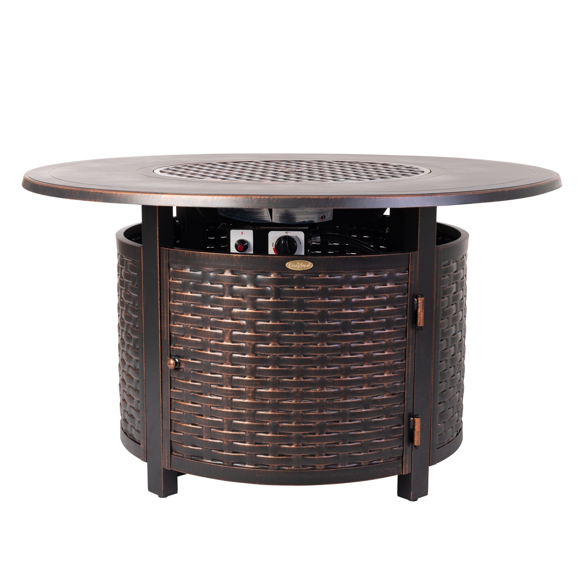 Florence Woven Round Aluminum Lpg Fire Pit N A
