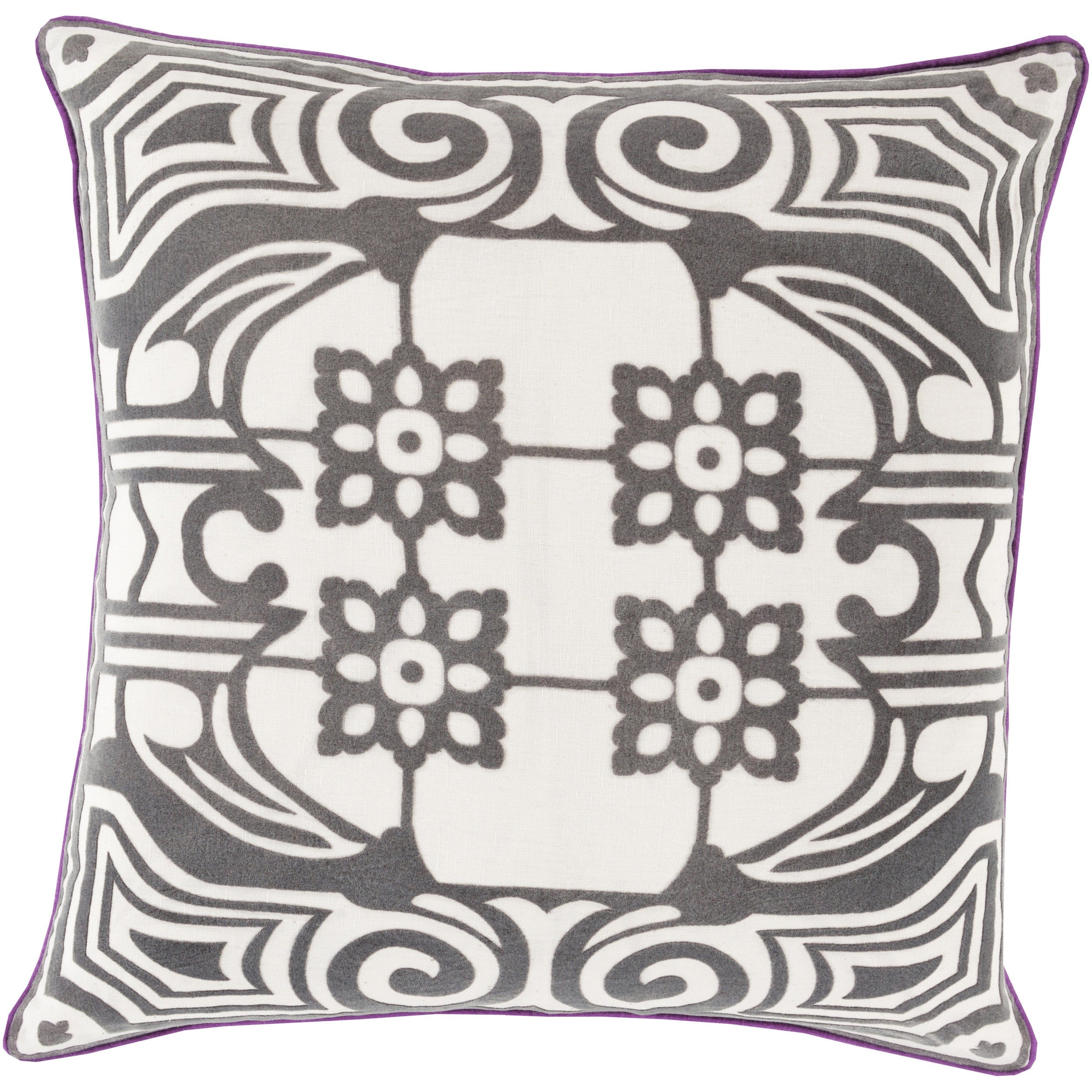 Decorative Allyson Floral Feather Down Or Filled Throw 18 Inch Throw Pillow