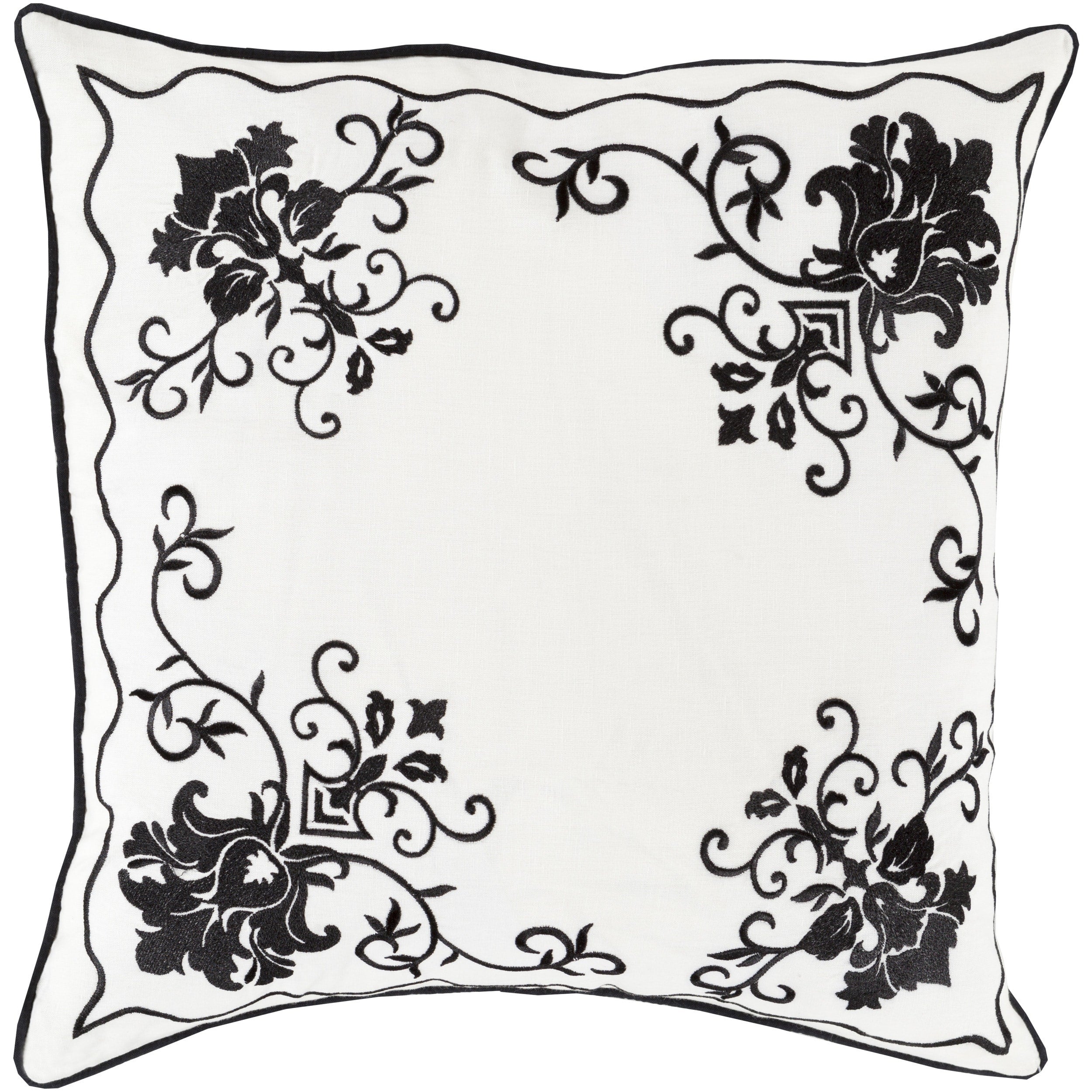 Florence De Dampierre Decorative Annabel Damask 22 Inch Throw Pillow