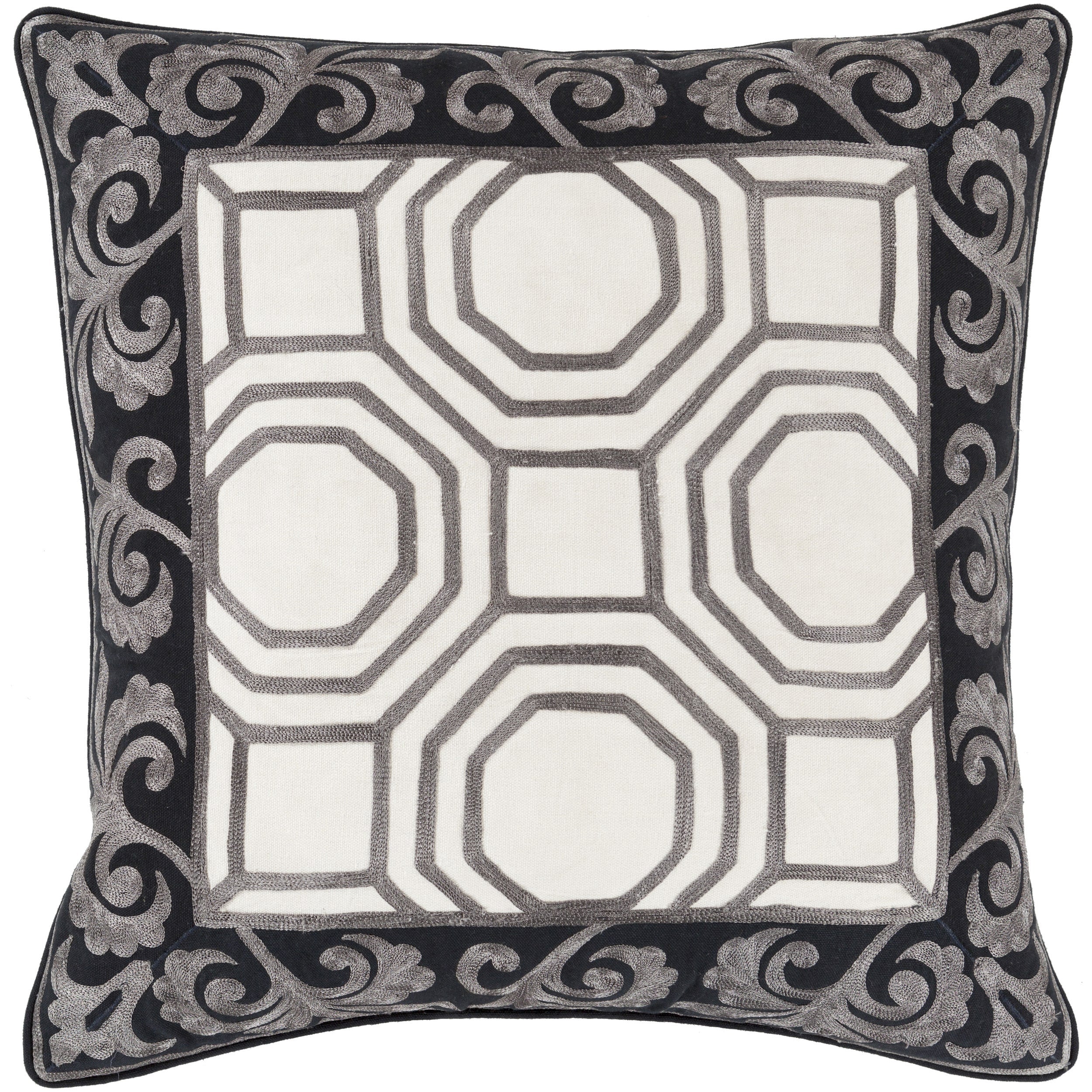 Kirsten Geometric Feather Down Filled Or Poly Filled 18 Inch Throw Pillow