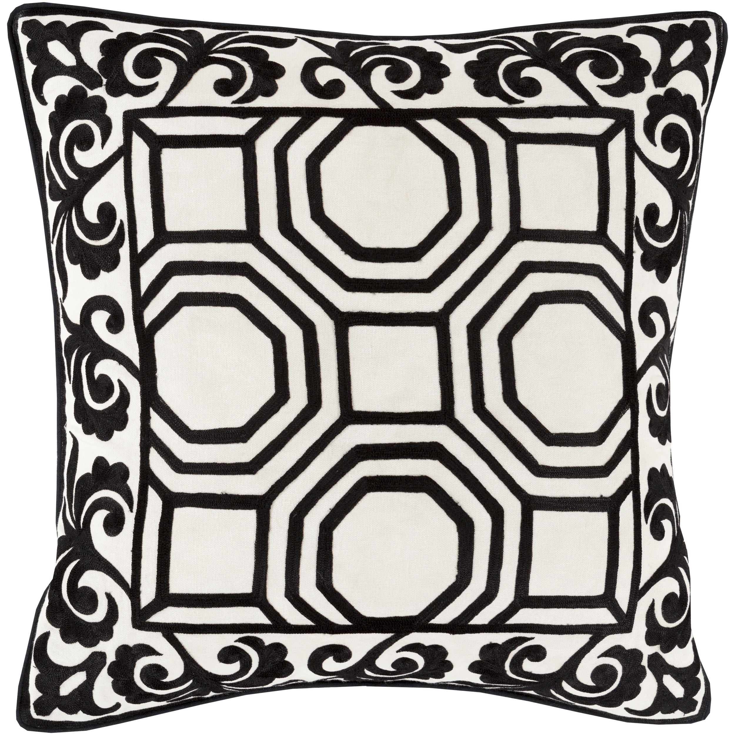 Kirsten Geometric Feather Down Filled Or Poly Filled 22 Inch Throw Pillow