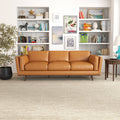 Mid Century Modern Stafford Tan Leather Sofa 32 X 89 X 36