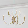Florian 36 Inch 8 Light Brushed Gold And Clear Glass Chandelier L 36 X W 36 X H 19.25 X M H 66.5