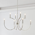 Florian 36 Inch 8 Light Polished Nickel And Clear Glass Chandelier L 36 X W 36 X H 19.25 X M H 66.5