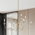 Florian 44 Inch 8 Light Brushed Gold And Clear Glass Chandelier L 44 X W 36 X H 19.25 X M H 66.5
