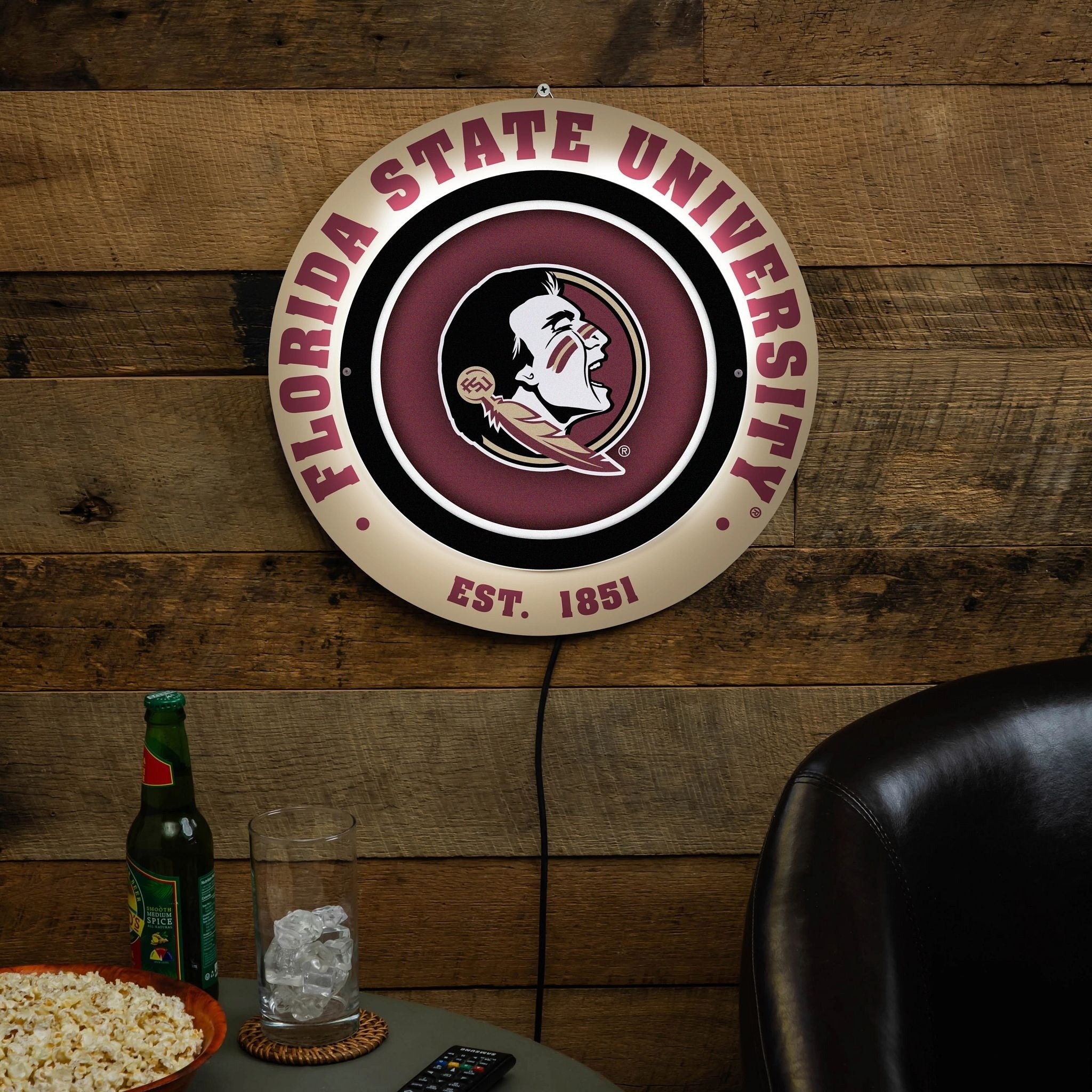 Florida State University Led Metal Lit Wall Sign Decor