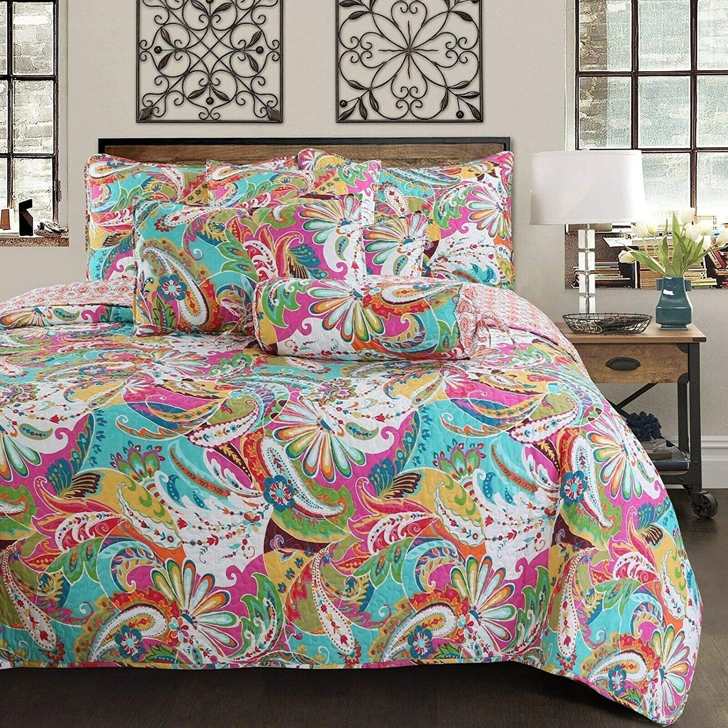 Flourish Reversible 3 Piece Quilt Set