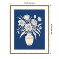 Flower Bouquet Vase On Blue By The Creative Bunch Studio Wood Framed Wall Art Print Mila Dark Silver