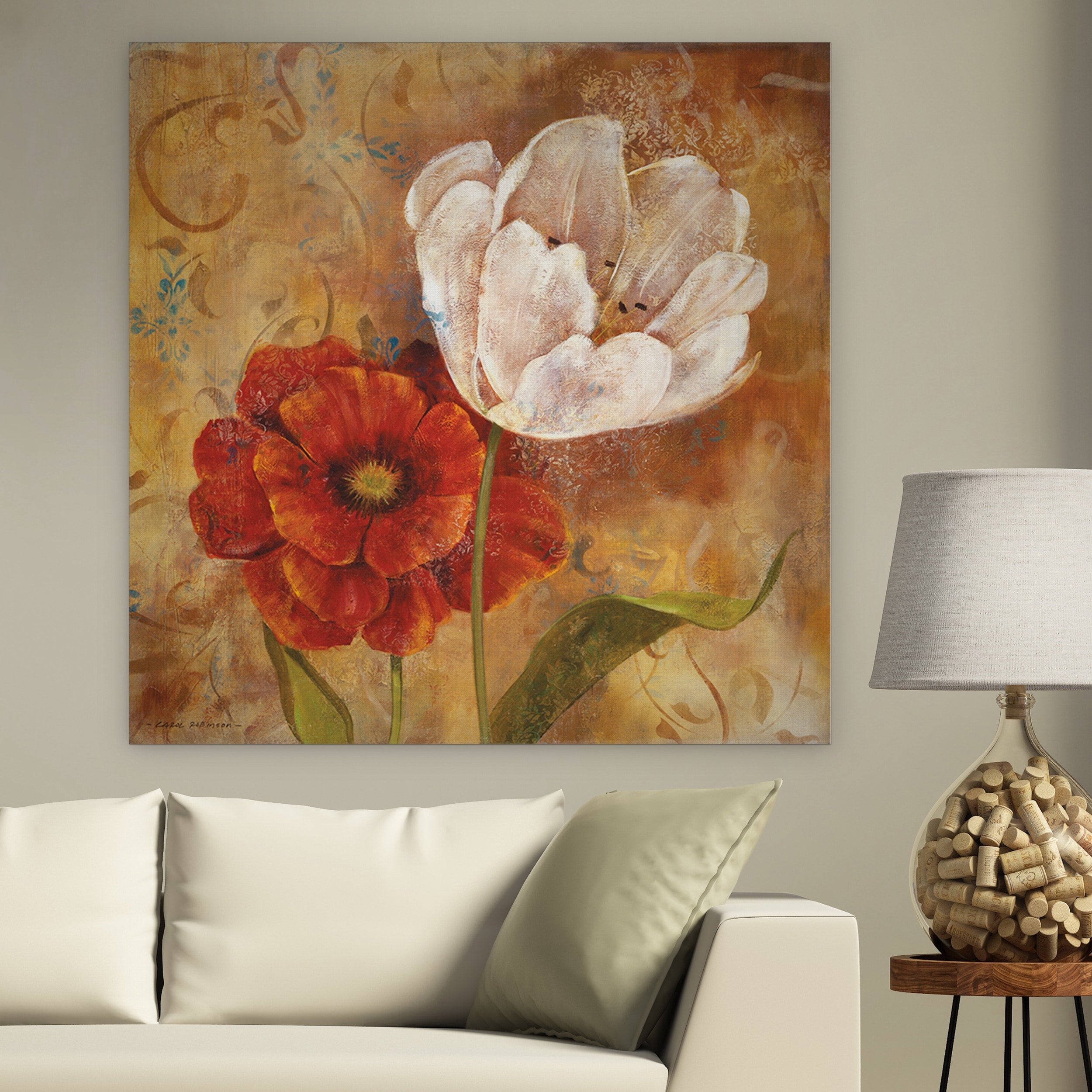 Flower Duet I Canvas Premium Gallery Wrapped Wall Art