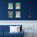 Flower Power Kitty I Iv By Studio Arts Set Of Canvas Art Prints