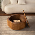 Flower Shaped Rattan Coffee Table With Lift Off Lid Storage Boho Chic Style Perfect For Cozy Living Rooms Compact Spaces
