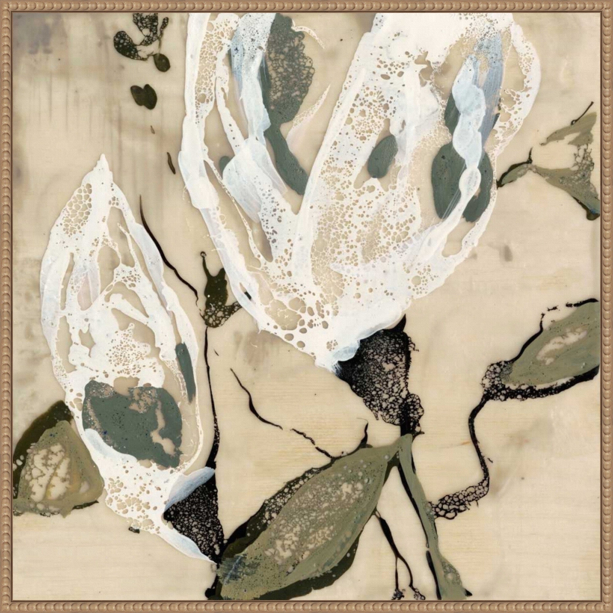 Flower S No. 2 By Jennifer Goldberger Framed Canvas Wall Art Print
