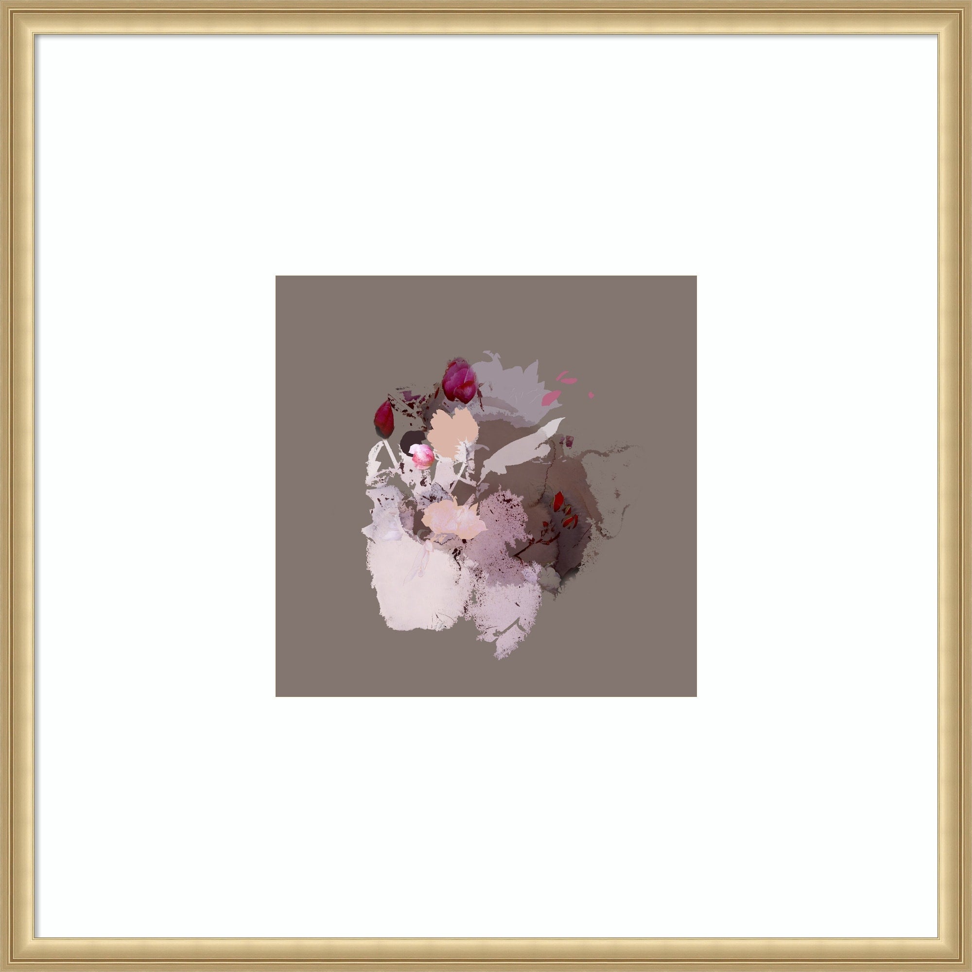 Flowering Heart Latte By Miriam Stayte Wood Framed Wall Art Print