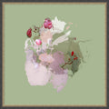 Flowering Heart Pale Olive By Miriam Stayte Framed Mounted Canvas Wall Art Print