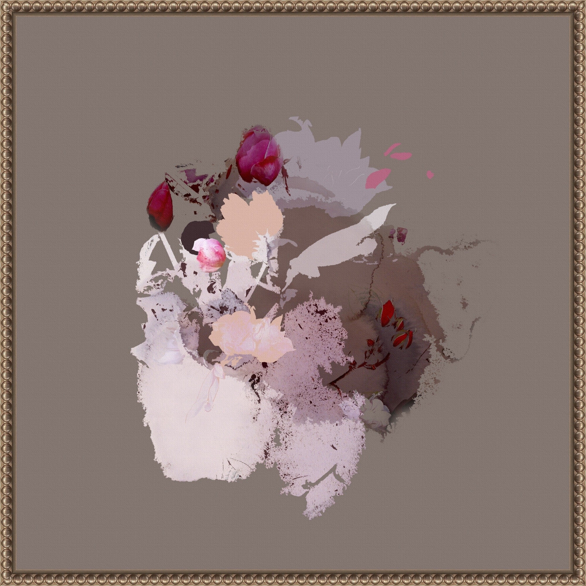 Flowering Heart Latte By Miriam Stayte Framed Canvas Wall Art