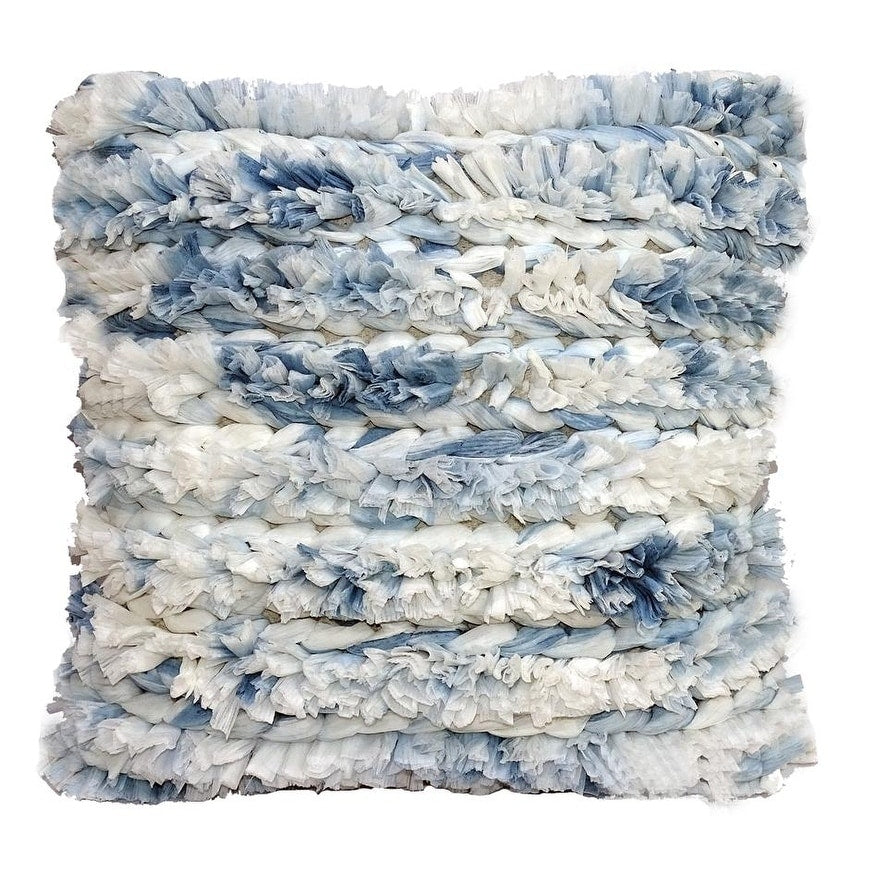 Fluffy Blue Throw Pillow 22 X22