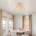 Flush Mount Caged Ceiling Fan Without Bulbs For Bedroom