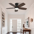 Flush Mount Ceiling Fan With Dimmable Led Remote