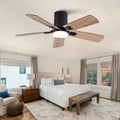 Flush Mount Indoor Ceiling Fan With Dimmable Led Light