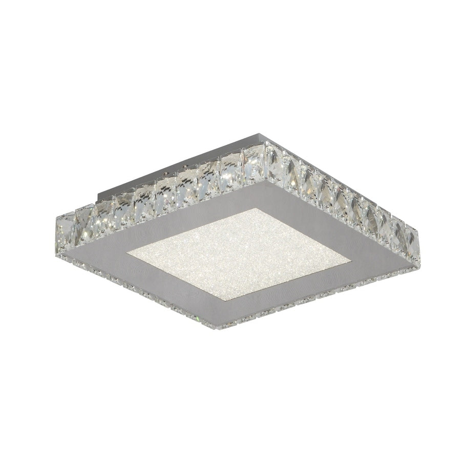 Led Flush Mount With Stainless Steel Frame And Clear Crystal