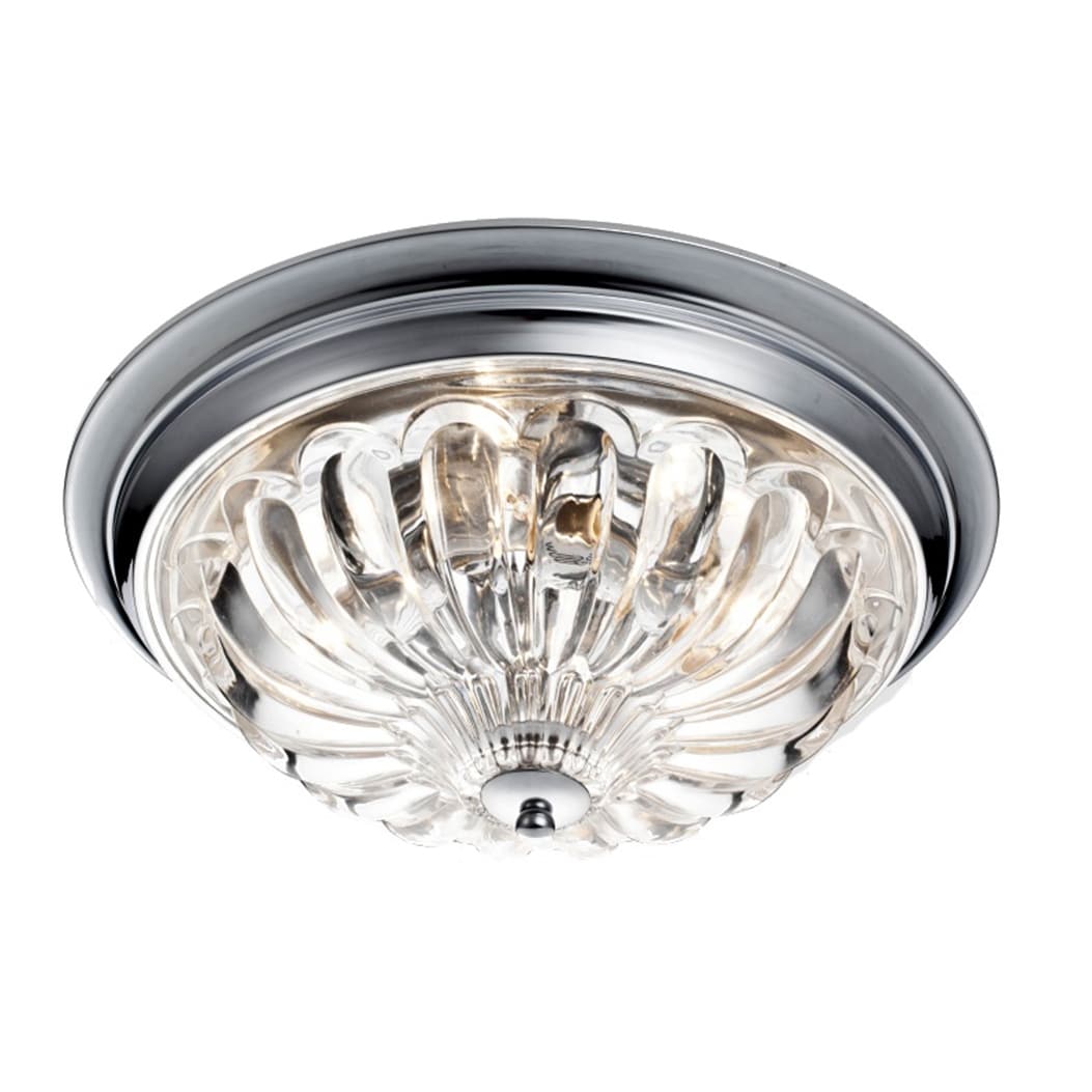 Chrome Steel Flush Mount With Clear Glass Cover