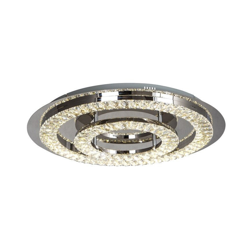 Led Flush Mount With Stainless Steel Frame And Clear Crystal