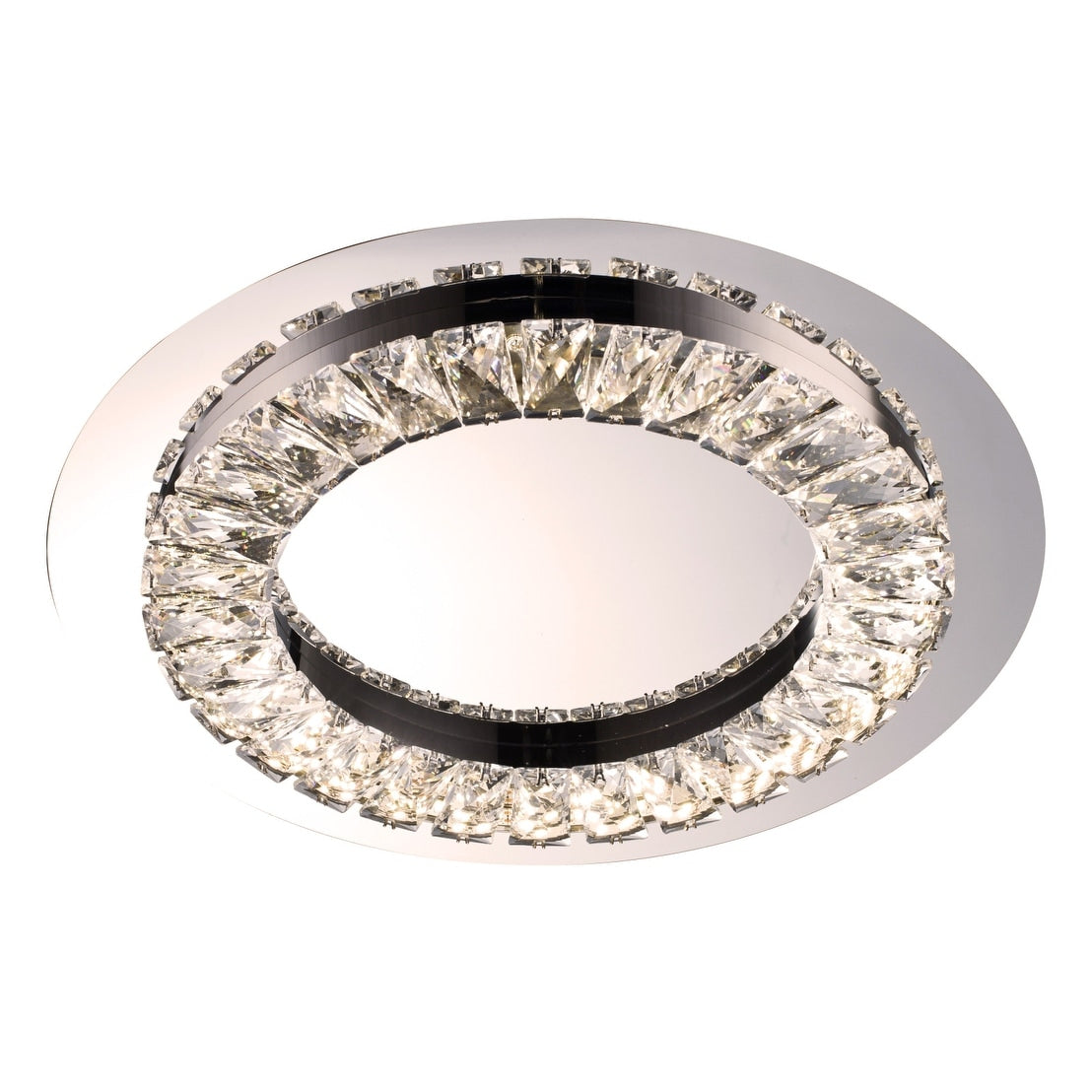 Led Flush Mount With Stainless Steel Frame And Clear Crystal