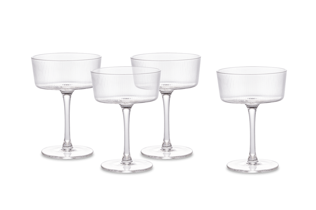 Flute Coupe Glasses, Set of 4