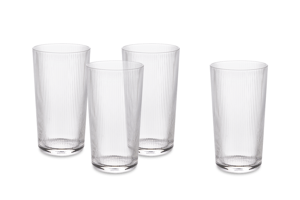 Flute Tall Drinking Glasses, Set of 4