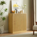Fluted 31.5 Sideboard With Curved Design 2 Door Storage Cabinet For Stylish Organization