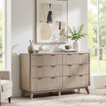 Fluted 6 Drawers Dresser Modern Chest Of Drawers For Bedroom