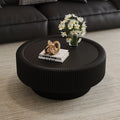 Fluted Round Storage Table Rustic Coffee Table With Hidden Storage Black Side Table Sofa Table End Table