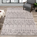 Converge Grey White Banded Tribal Motif Rug