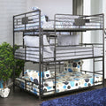 Furniture Of America Flynn Industrial Style Metal Antique Black Triple Full Bunk Bed