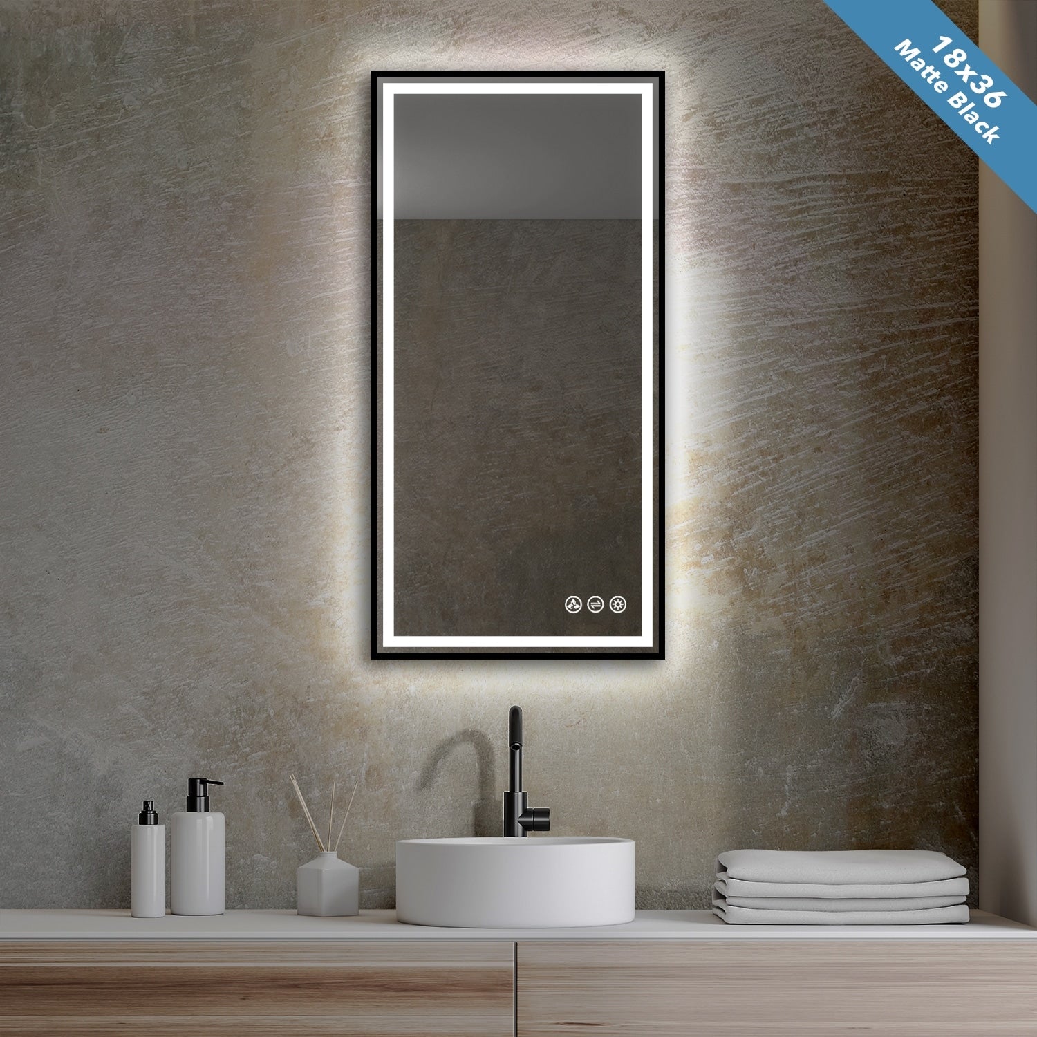 Fogless Dimmable Color Temperature Adjustable Led Mirror