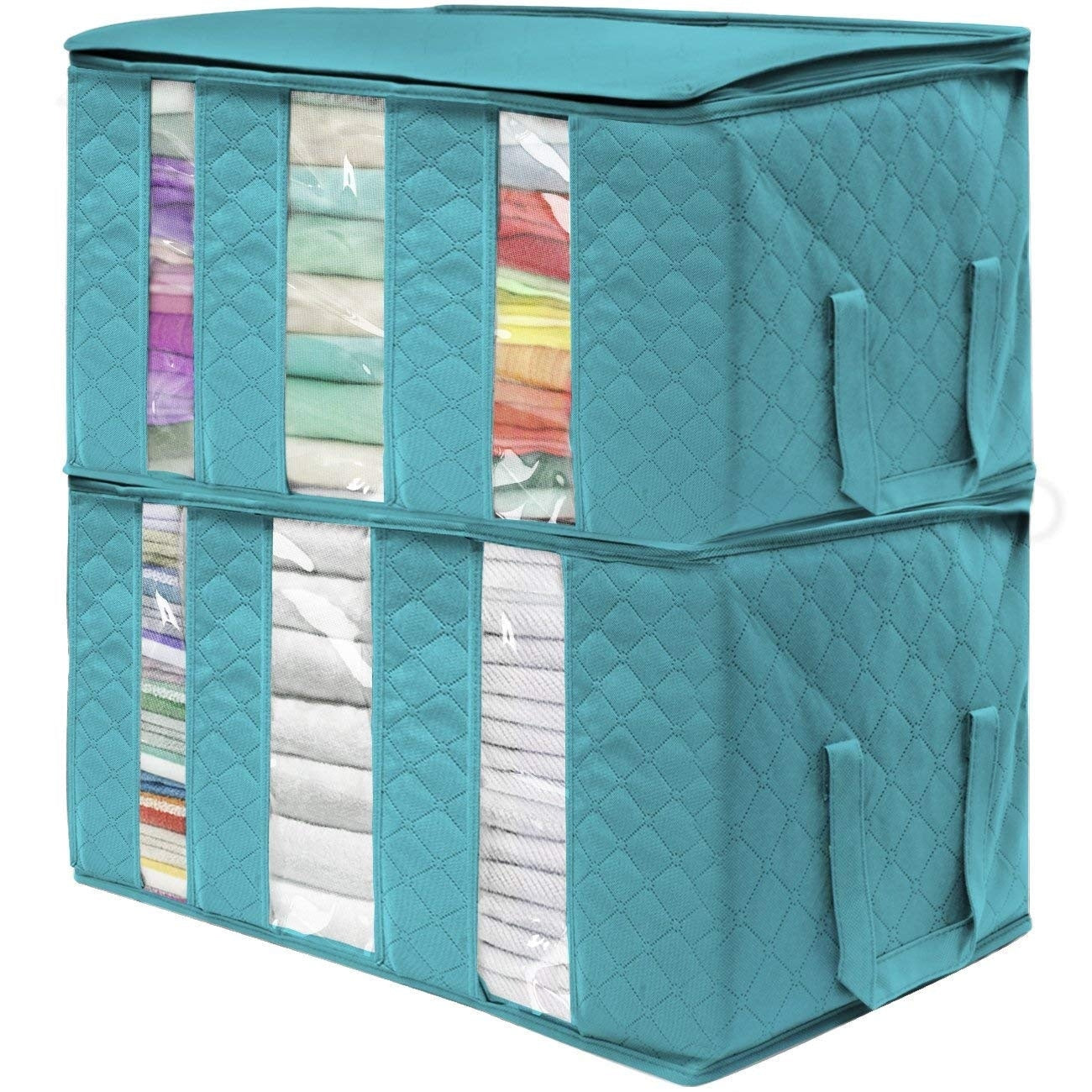 Foldable Fabric Storage Organizer Bag 3 Sectional 24X14X11In Pack Of 2