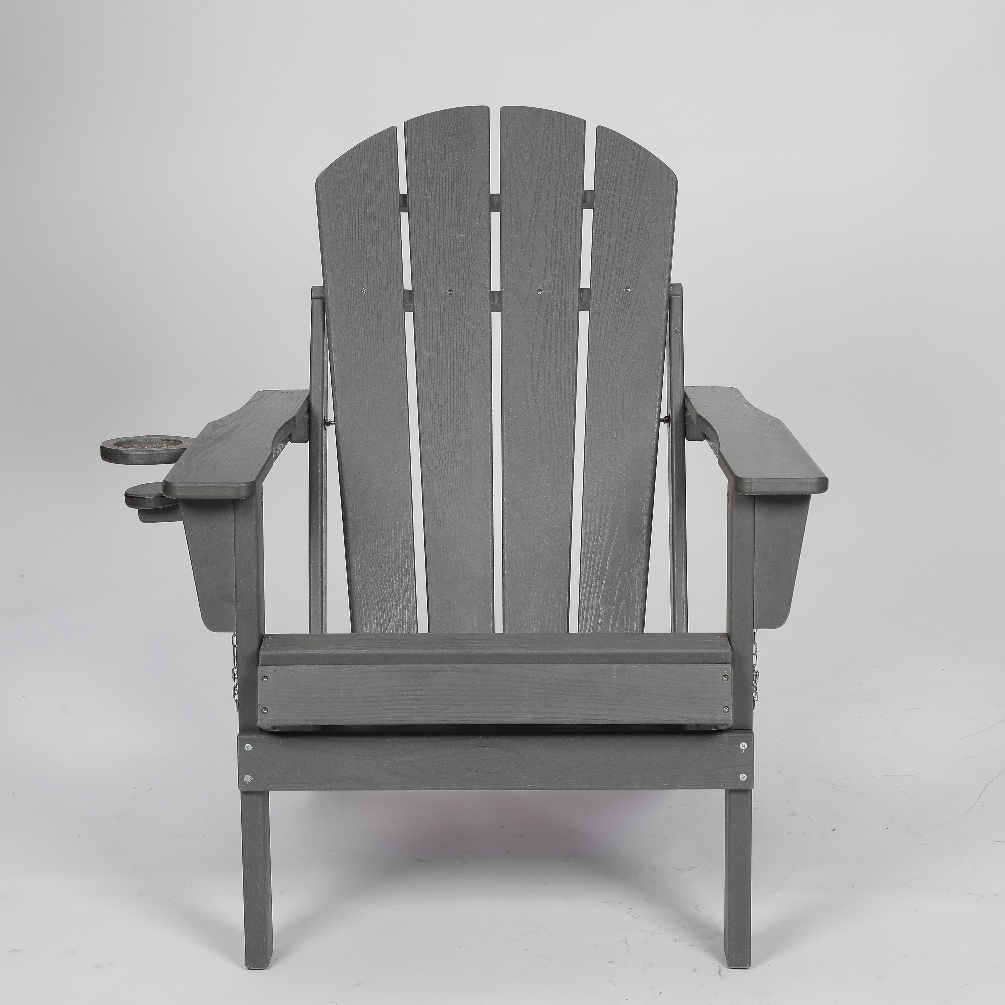 Folding Adirondack Chair Gray Outdoor Chair With Cup Holder Arm Chair Reading Chair Accent Chair Side Chair