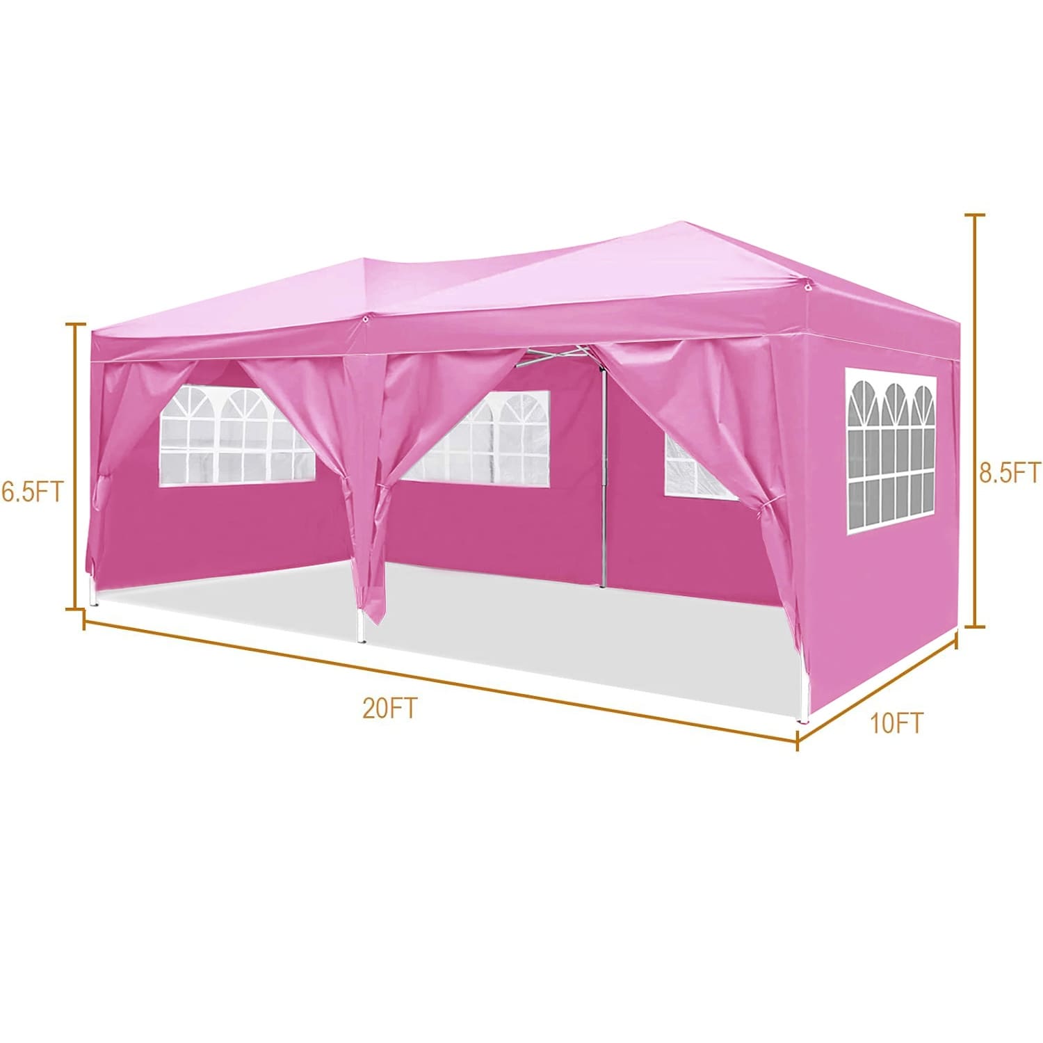 Folding Canopy With 6 Removable Sidewalls Outdoor Event Shelter Upf 50 Gazebo Portable Tents