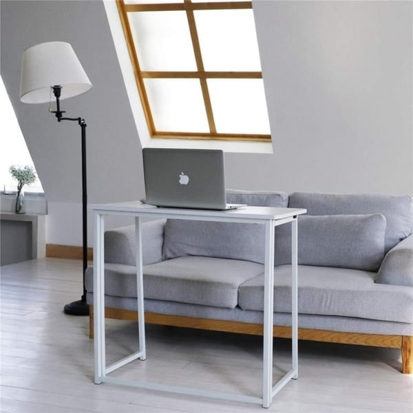 Porch Den Elliott White Folding Writing Study Pc Office Table Desk