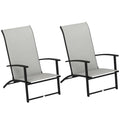 Folding Patio Chairs Set Of 2 Portable Outdoor Dining Chairs With High Back Armrests Gray