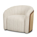 Fonda Cream Fabric W Natural Jute Swivel Accent Chair