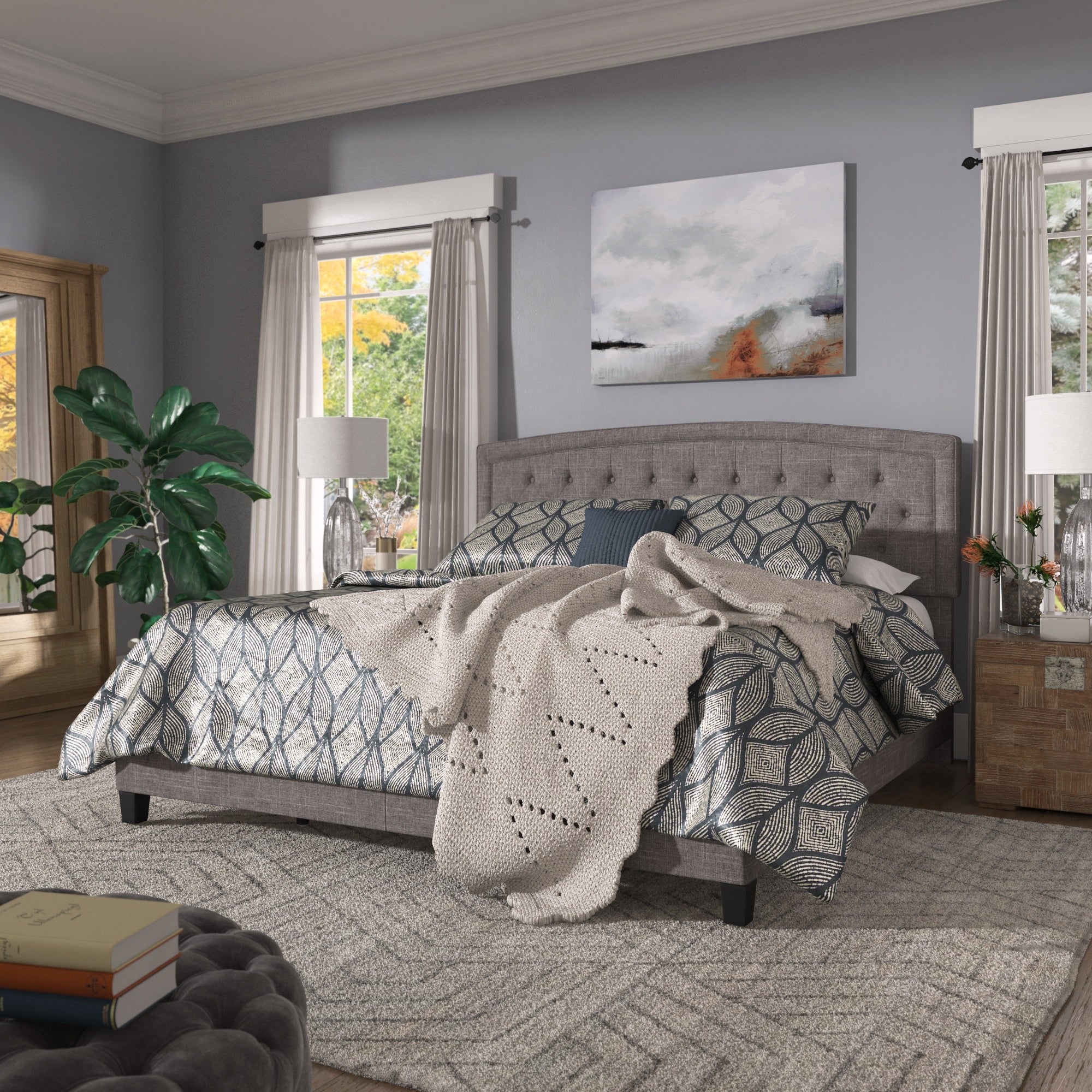 Fontana Adjustable Diamond Tufted Arch Back Bed By Inspire Q Classic