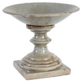 Footed Centerpiece Ceramic Bowl Gray