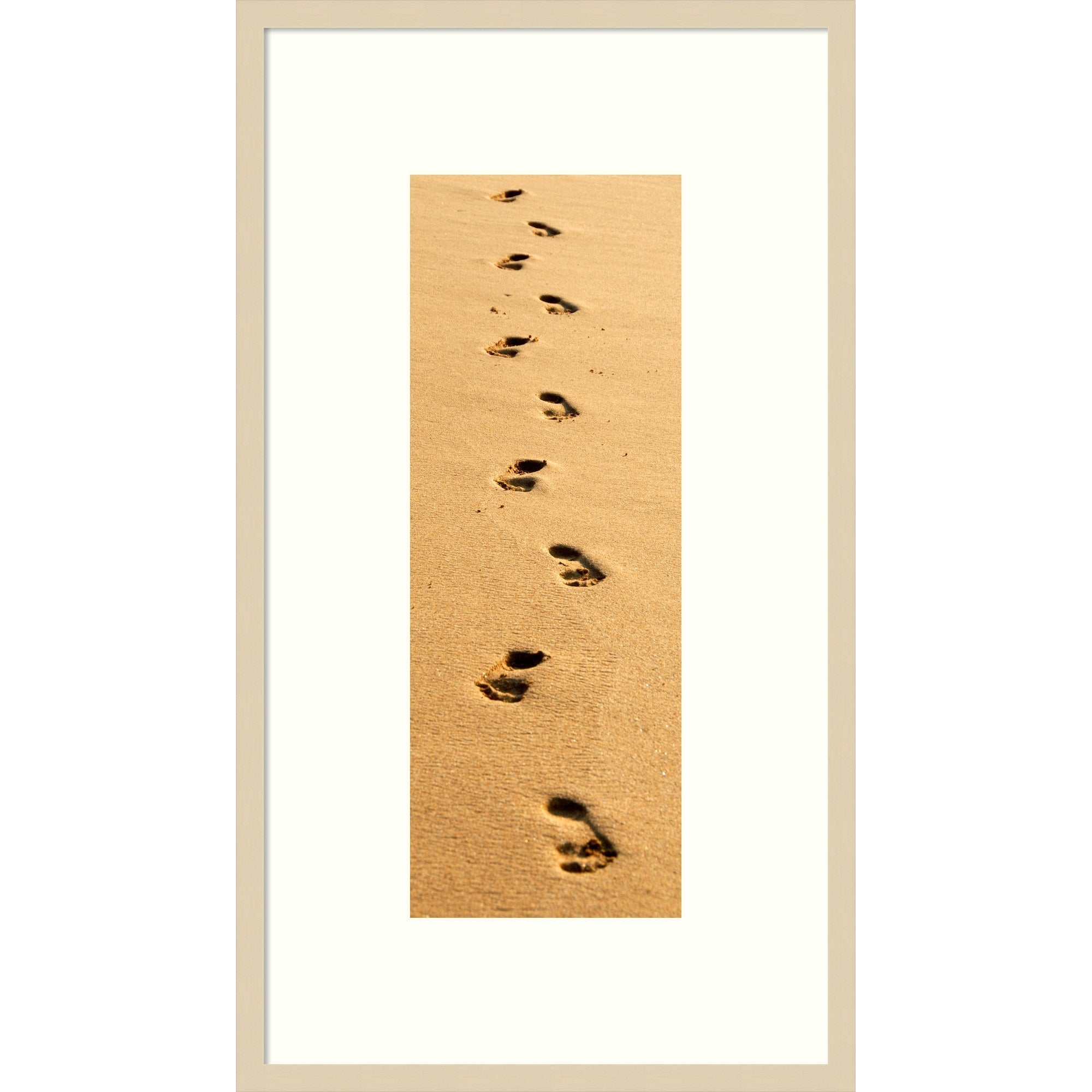 Footprints Wood Framed Wall Art Print